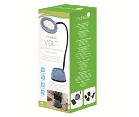 Lampe loupe de table LED Volt - Support téléphone et port USB - PURElite