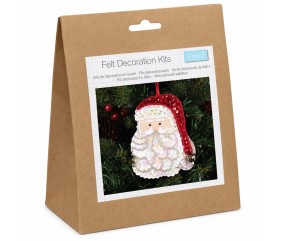 Kit décoration en feutre Père Noël à paillettes - 10 x 13 cm - Trimits