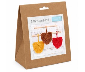 Kit macramé Feuilles d’automne - 3 pièces - 10 x 16 cm - Trimits