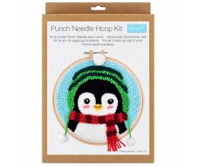 Kit punch needle Pingouin avec cercle - Ø 20,3 cm - Trimits