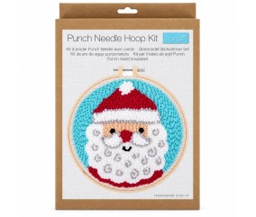 Kit punch needle Père Noël avec cercle - Ø 20,3 cm - Trimits