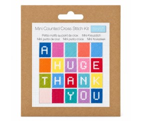 Mini kit point de croix compté Merci - 17 x 17 cm - Trimits
