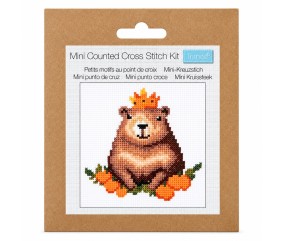Mini kit point de croix compté Capybara - 17 x 17 cm - Trimits