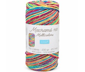 Cône de fil macramé multicolore - 200 g - 160 m - Trimits