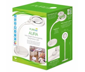 Lampe loupe LED rechargeable Aura - Lentille verre 9 cm x3 - PURElite