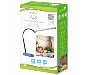 Lampe de table LED Lux 910 lumens - Tête allongée, col de cygne 360° - PURElite