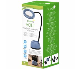 Lampe loupe de table LED Volt - Support téléphone et port USB - PURElite