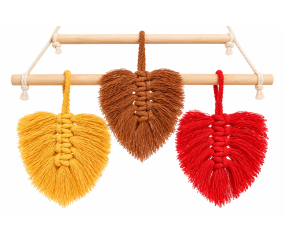 Kit macramé Feuilles d’automne - 3 pièces - 10 x 16 cm - Trimits