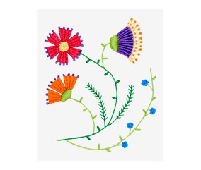 Patron de broderie Fleurs...