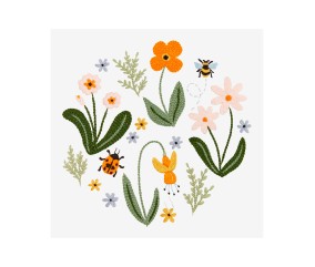 Patron de broderie Fleurs...