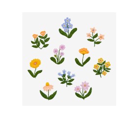 Patron de broderie Fleurs...