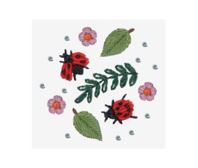 Patron de broderie Coccinelles et fleurs DMC - modèle à télécharger