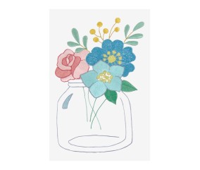 Patron de broderie Vase de...