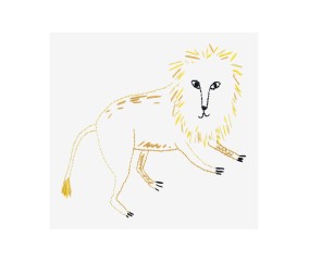 Patron de broderie Lion au...