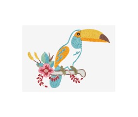 Patron de broderie Toucan fleuri DMC - modèle à télécharger