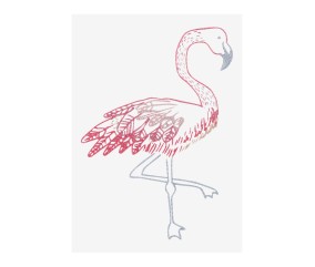 Patron de broderie Flamant rose esquissé DMC - modèle à télécharger