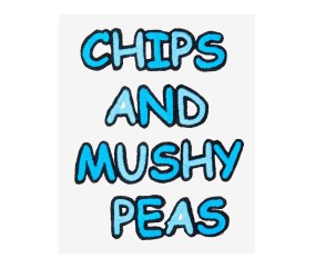 Patron de broderie Chips and Mushy Peas par Robyn Nichol DMC