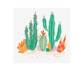 Patron de broderie Cactus mexicains DMC - modèle à télécharger