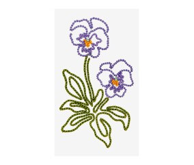 Patron de broderie Pensées...