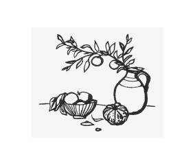 Patron de broderie Nature morte branches de pommier DMC