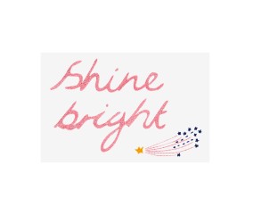 Patron de broderie Message Shine Bright rose DMC