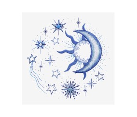 Patron de broderie Constellation et croissant de lune DMC