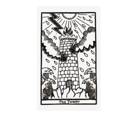 Patron de broderie Carte de tarot La Tour DMC - modèle à télécharger