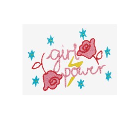 Patron de broderie Girl Power fleuri DMC - modèle à télécharger