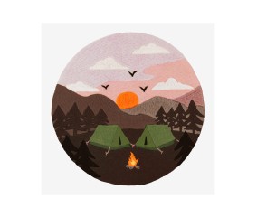 Patron de broderie Camping en forêt DMC - modèle à télécharger