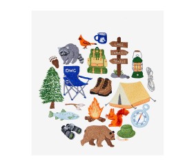Patron de broderie Camping...