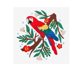 Patron de broderie Ara macao DMC - modèle à télécharger