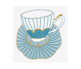 Patron de broderie Tasse en porcelaine à rayures DMC