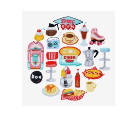 Patron de broderie American food DMC - modèle à télécharger