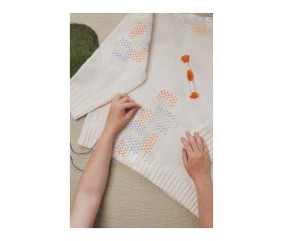 Patron de broderie Raccommodage visible au point avant DMC