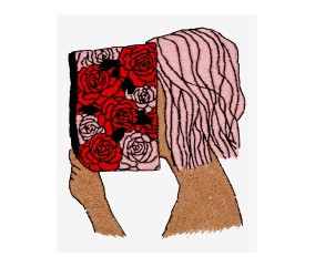 Patron de broderie Blooming Bookworm par Camomille Creations DMC