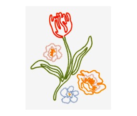 Patron de broderie Tulipe en fleur DMC - modèle à télécharger