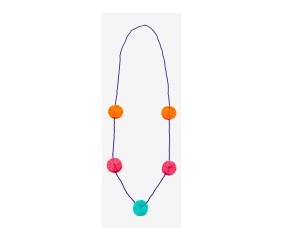 Collier à pompons colorés -...