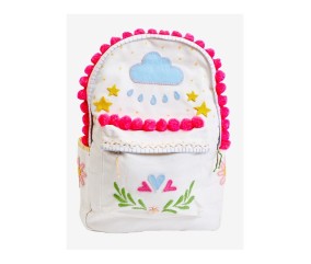 Cartable brodé La Rentrée -...