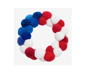 Couronne de pompons bleu...