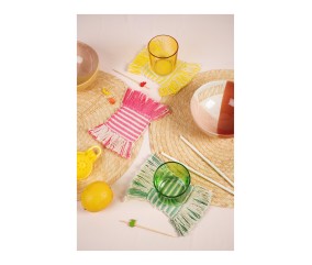 Sous-verres tissés rayés -...