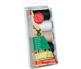 Coffret de 5 Fils Extra Fort 100 m - Gütermann - vue de face sur fond blanc
