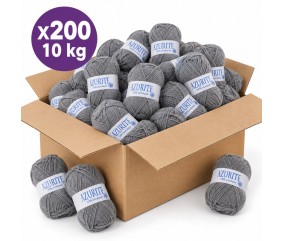 Carton de 200 pelotes AZURITE - 10 kg (200 x 50 g) - Distrifil - certifié Oeko-Tex - prix grossiste