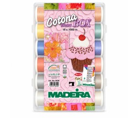SmartBox de 18 Fils Cotona n°50 1000 m + Aiguille - Madeira - vue de face sur fond blanc