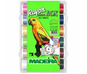 SmartBox de 18 Fils à Broder Rayon n°40 1000 m + Aiguille - Madeira - vue de face sur fond blanc