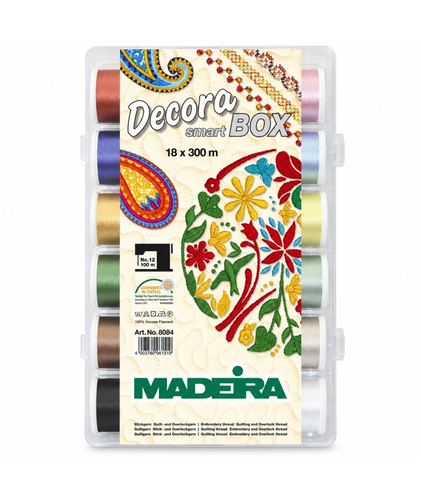 SmartBox de 18 Fils Decora n°12 300 m + Aiguille - Madeira - vue de face sur fond blanc