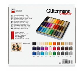 Coffret Nostalgie 30 Fils pour Tout Coudre 100 m - Gütermann - vue de l'emballage