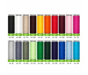 Coffret de 20 Fils pour Tout Coudre Recyclés rPET 100 m - Gütermann - vue du contenu