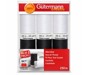 Coffret de 6 Fils pour Tout Coudre 250 m Basiques - Gütermann - vue de détail