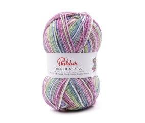 Phil Socks Merinos Phildar - coloris Prairie - pelote sur fond blanc