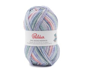 Phil Socks Merinos Phildar - coloris Nymphéa - pelote sur fond blanc